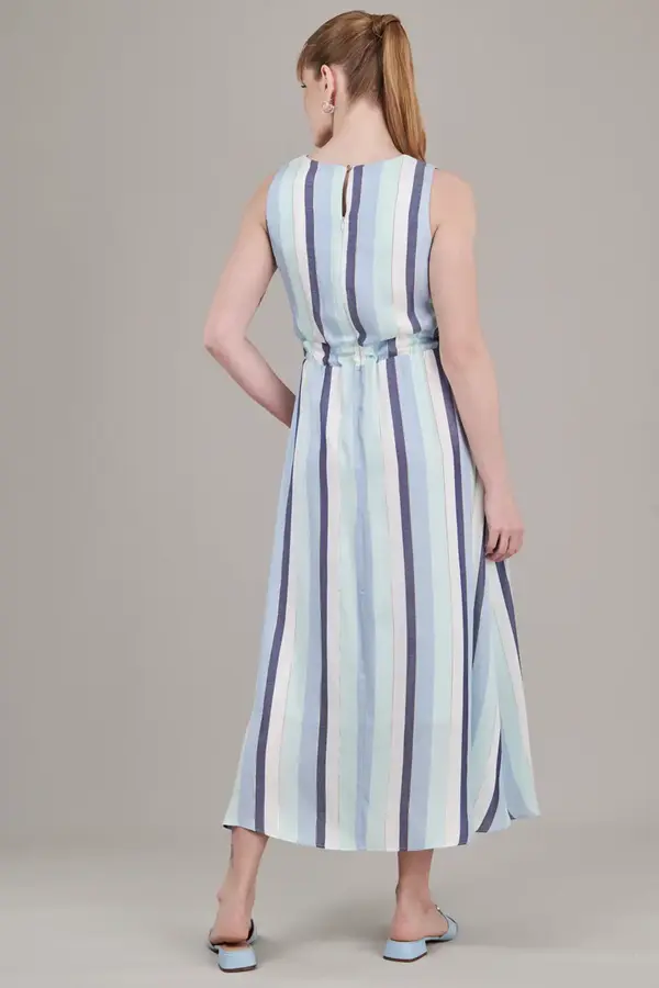 Vestido Listras Mix Metalic Li