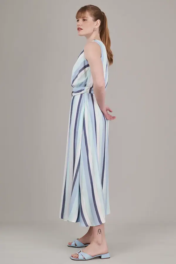 Vestido Listras Mix Metalic Li