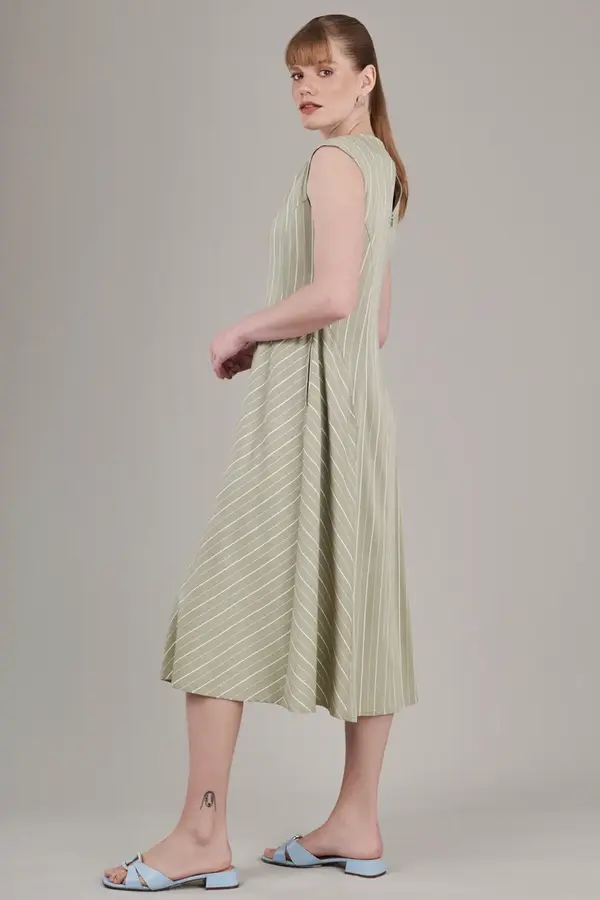 Vestido Mônaco Verde/branco