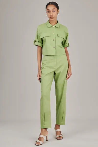 Jaqueta Ramie Verde Matcha