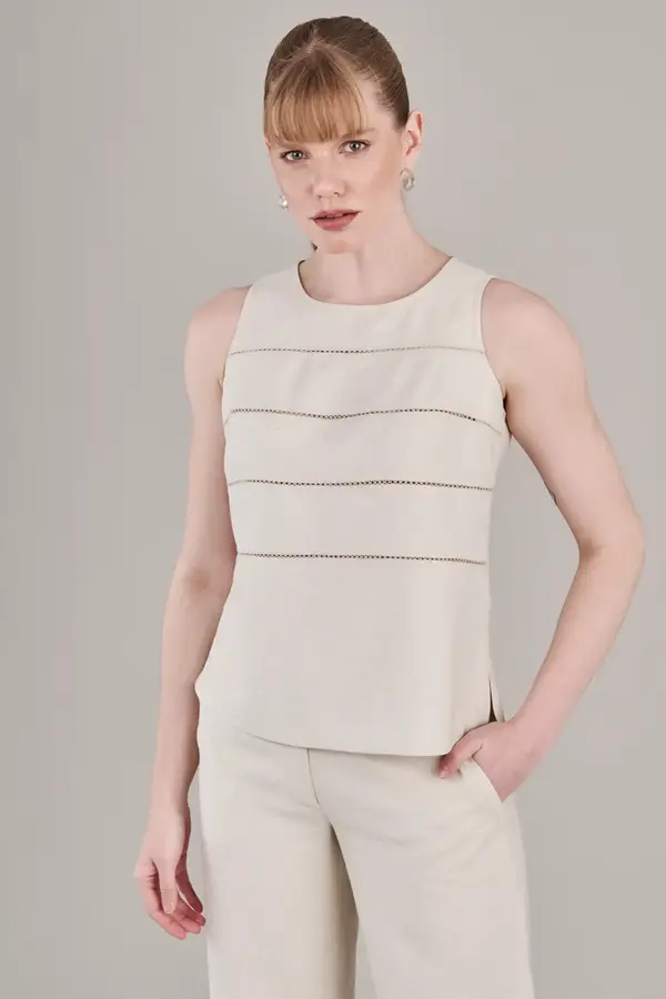 Top Alfaiataria Linen Natural