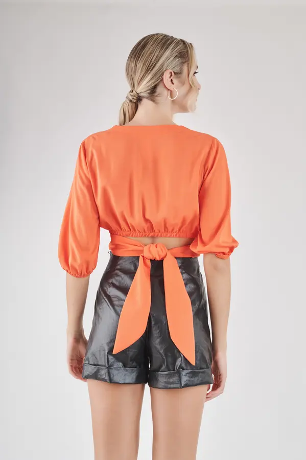 Blusa Cos Amarracao Laranja