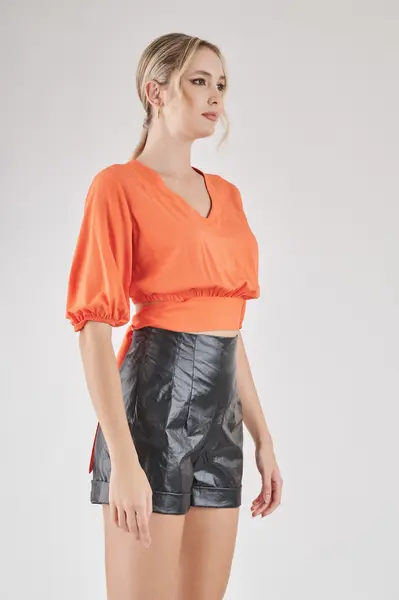 Blusa Cos Amarracao Laranja