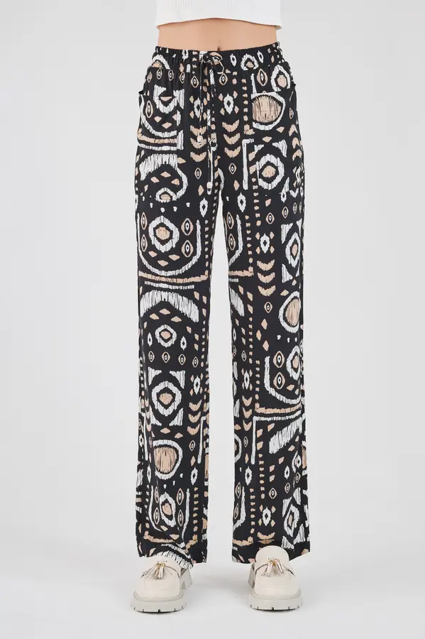 Calca Print Etnico Preto/caramelo
