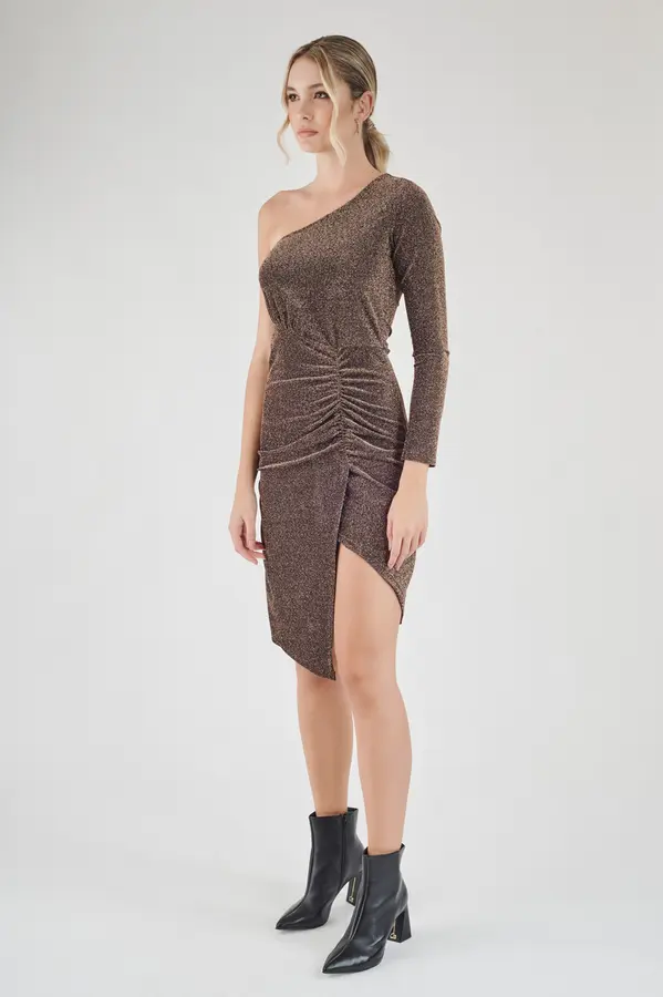 Vestido Assimetrico Lurex Pret