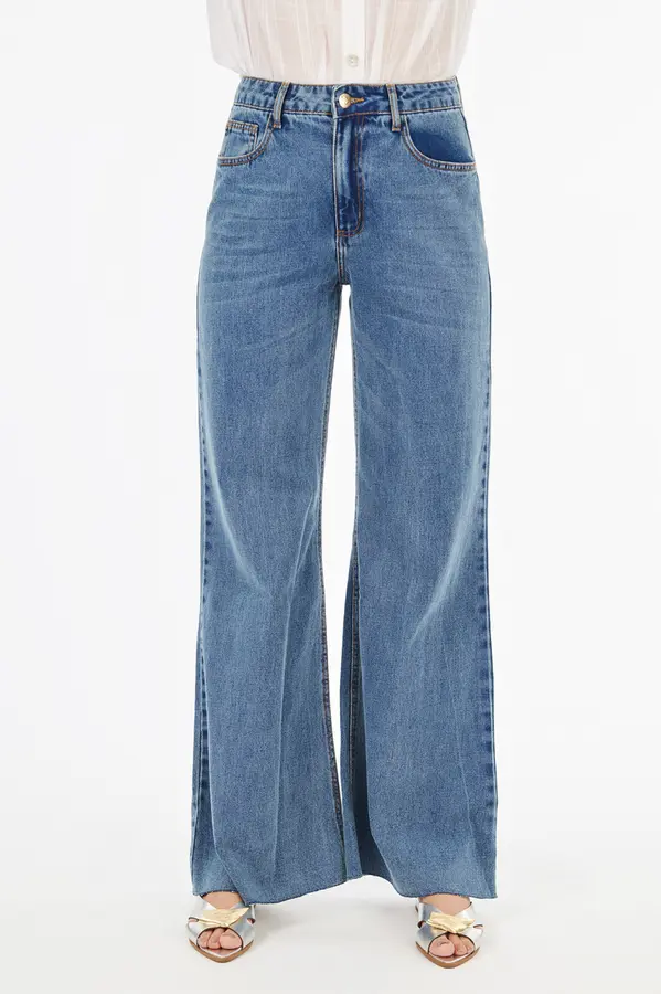 Calca Jeans Super Wide Leg Jeans - Kollok
