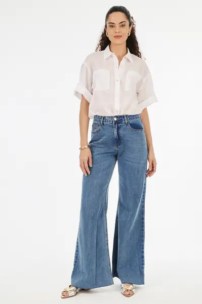 Calca Jeans Super Wide Leg Jeans