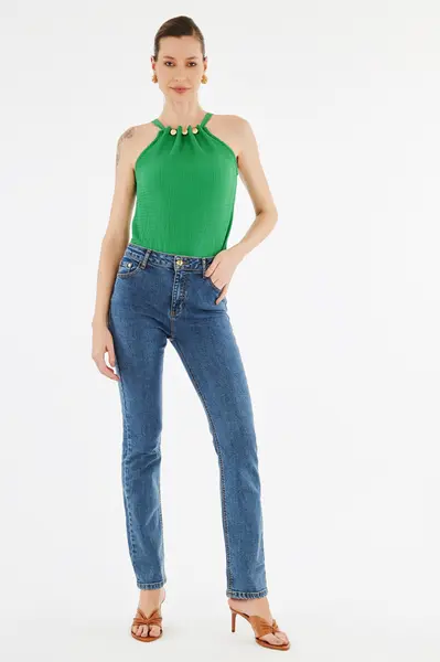Calca Jeans Feminina Reta Jean