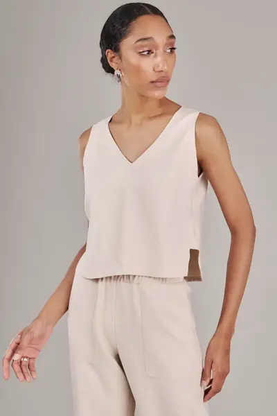 Blusa Cropped Kiki Bege Po