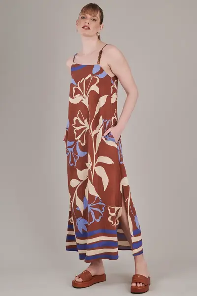 Vestido Urban Breeze Floral Marrom