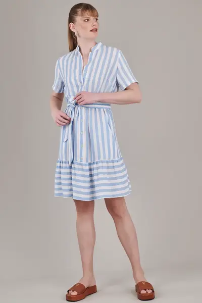 Chemise Aura Solar Listra Bco/azul