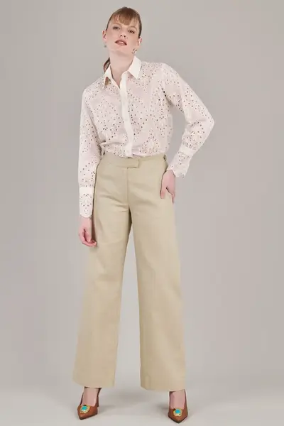Camisa Organza Bordada Perola