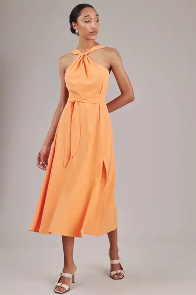 Vestido Coquetel Alcas Pessego