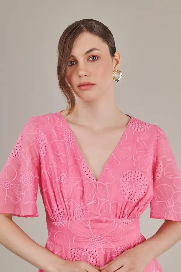 Vestido Organza Bordado Camelia