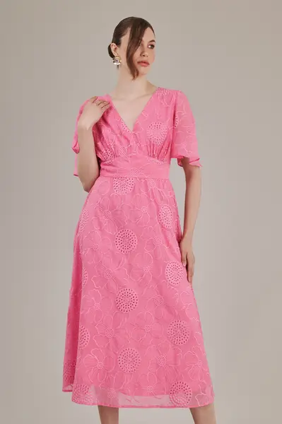 Vestido Organza Bordado Camelia