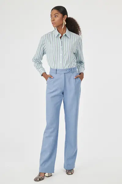 Camisa Listras Oversize Off/azul/verde