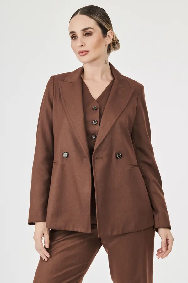 Blazer Two Tones Marrom