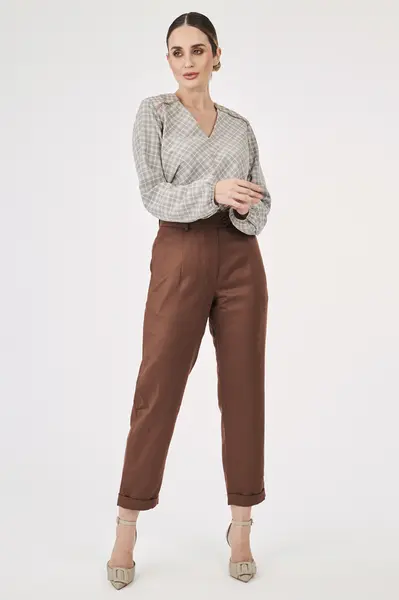 Blusa Firenze Xadrez Cinza