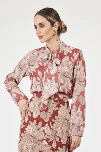 Blusa Gola Laco Vermelho/palha