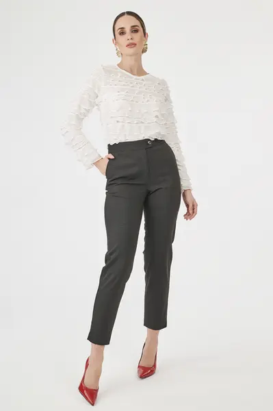 Blusa Trico Babados Branco