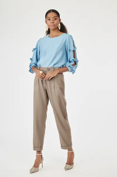 Blusa Manga Lacos Azul Sky