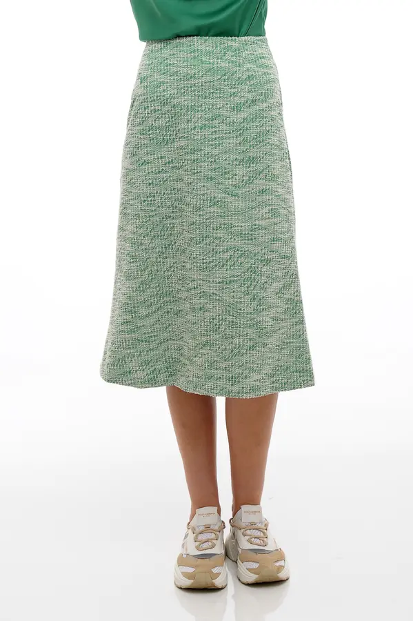 Saia Evase Tweed Verde