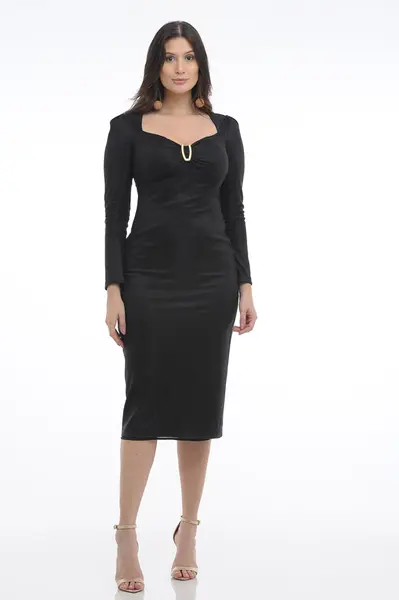 Vestido Multi Shine Preto