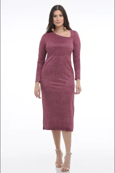 Vestido Decote Assimetrico Topazio