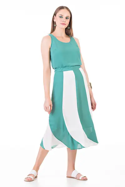 Saia Listra Caracol Verde/off
