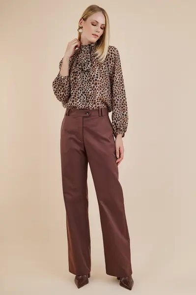 Blusa Animal Print Bege/preto