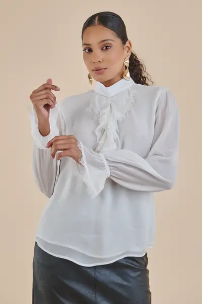 Blusa Gola Dupla Jabo Off Whit