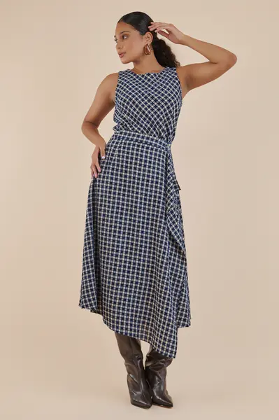 Blusa sem Mangas Vichy Marinho