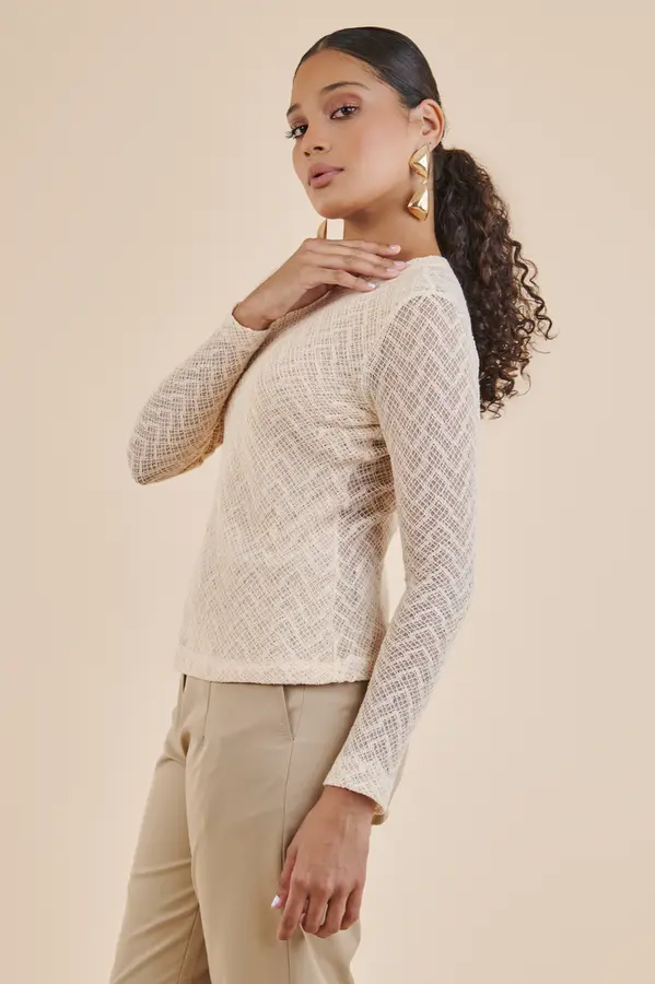 Blusa Tela Croche Baunilha
