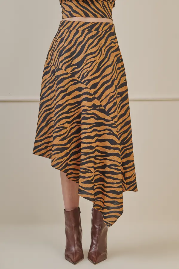 Saia Assimetrica Animal Print