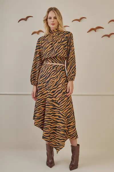 Saia Assimetrica Animal Print